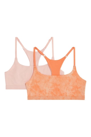 2 Sportbeha's Sohappiz - nude en oranje - Undiz