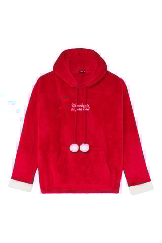 Sweat de pijama com capuz- Vermelho - Undiz