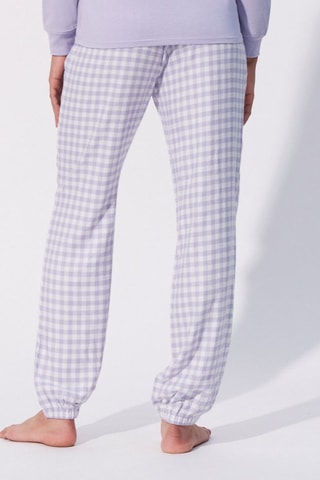 Calças corte de cenoura de pijama Noamiz - Branco e violeta