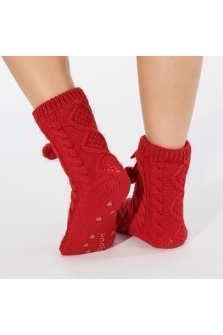 Meias antiderrapantes Cozyliz - Vermelho - Undiz