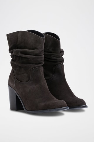 Bottines en nubuck - Gris foncé