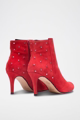 Bottines en nubuck - Rouge