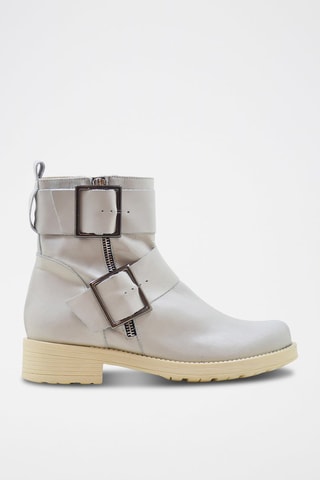Bottines en cuir - Ecru