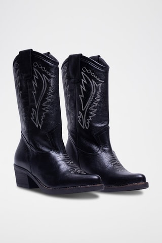 Bottines en cuir - Noir