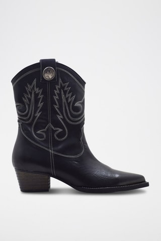 Botins em couro Preto