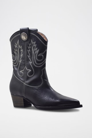 Botins em couro Preto