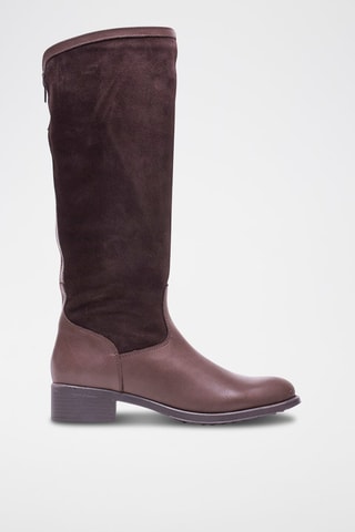 Bottes en cuir et nubuck - Marron