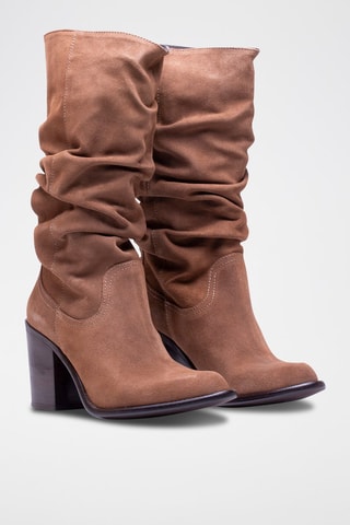 Bottes en nubuck - Marron clair