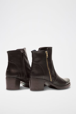 Bottines en cuir nappa - Marron foncé