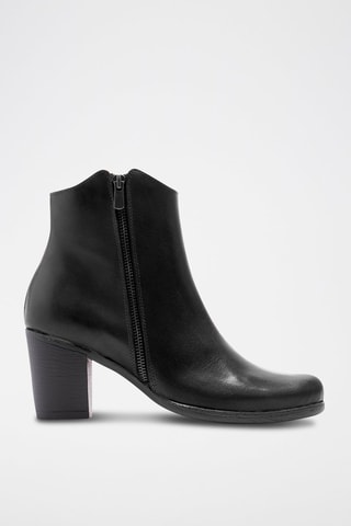Bottines en croûte de cuir - Noir