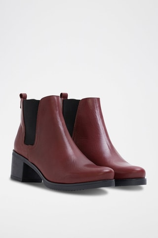 Bottines Chelsea en cuir nappa - Bordeaux