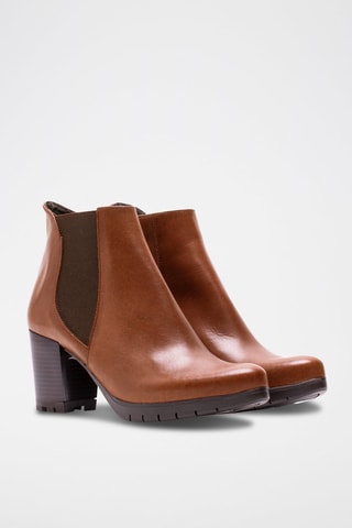 Bottines Chelsea en cuir - Camel