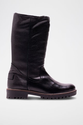 Bottes fourrées en cuir - Noir