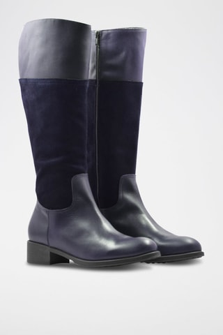 Bottes en cuir - Bleu marine