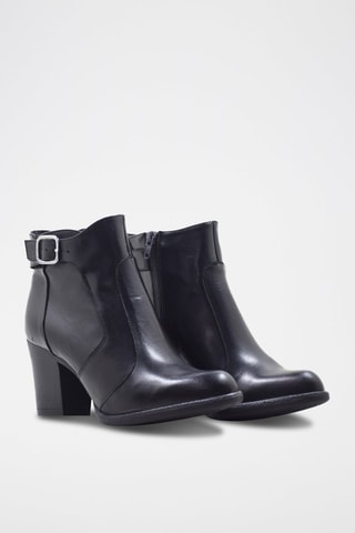 Bottines en croûte de cuir - Noir