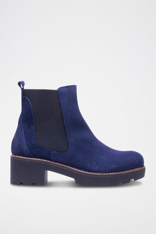 Bottines Chelsea en nubuck - Bleu marine