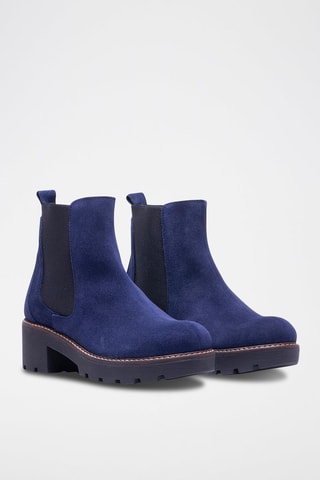 Bottines Chelsea en nubuck - Bleu marine