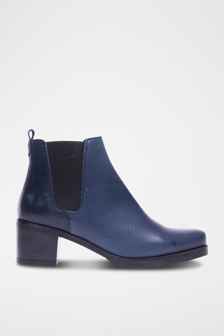 Bottines Chelsea en cuir nappa - Bleu marine