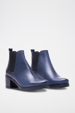 Bottines Chelsea en cuir nappa - Bleu marine