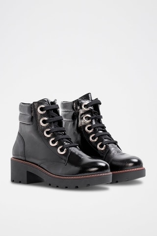 Bottines en cuir verni - Noir