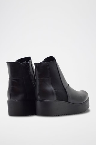 Bottines plateformes en cuir - Noir