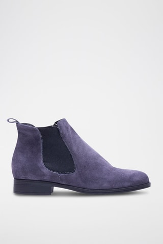 Bottines Chelsea en croûte de cuir - Gris