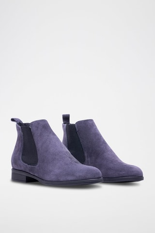 Bottines Chelsea en croûte de cuir - Gris