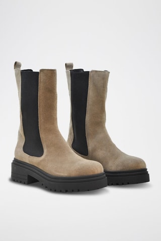 Bottes en cuir - Beige