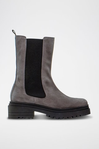 Bottes Chelsea montantes en cuir - Gris