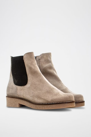 Bottines Chelsea montantes en cuir - Taupe