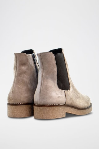 Bottines Chelsea montantes en cuir - Taupe