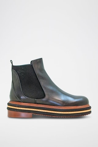 Bottines Chelsea montantes en cuir - Noir