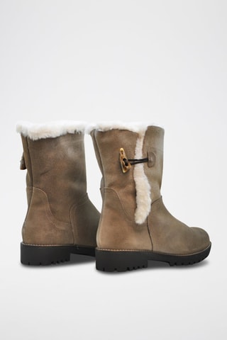 Bottes fourrées en cuir - Marron