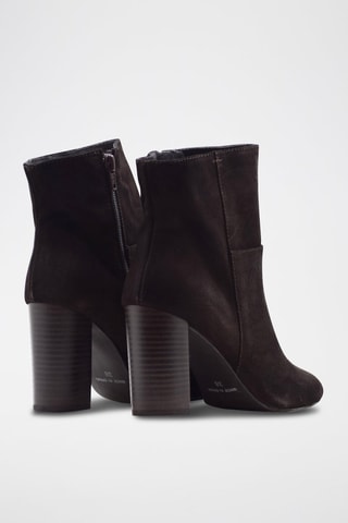 Bottines en croûte de cuir - Marron
