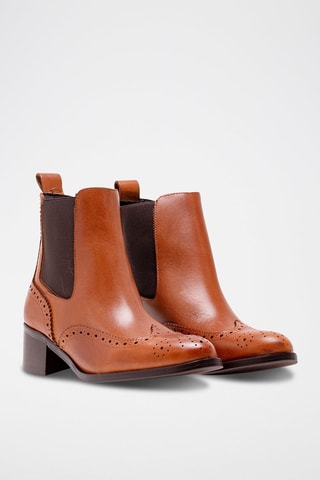 Bottines Chelsea en cuir - Camel