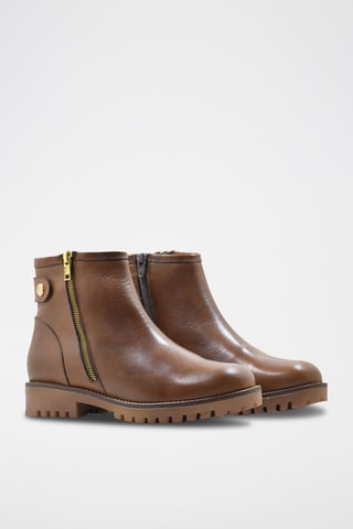Bottines en cuir - Camel