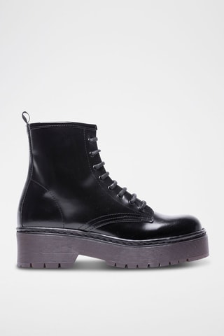 Bottines en cuir vernis - Noir