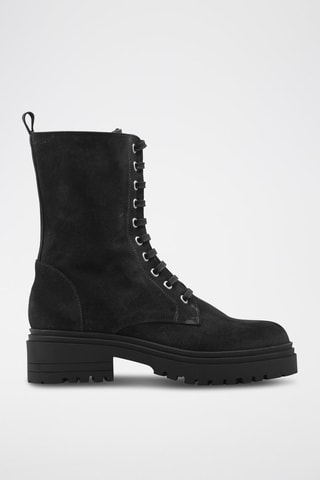 Bottes en croûte de cuir - Noir