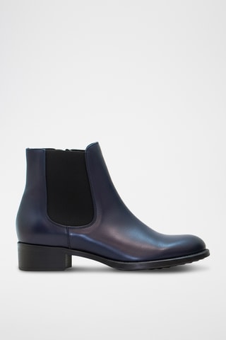 Botins em couro napa - Azul-marinho
