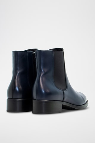 Botins em couro napa - Azul-marinho