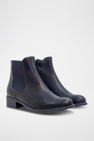 Bottines en cuir - Bleu marine