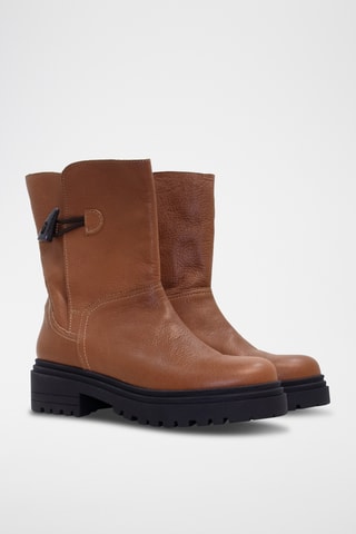 Bottines en cuir - Marron clair
