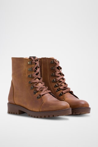 Bottines en cuir - Camel