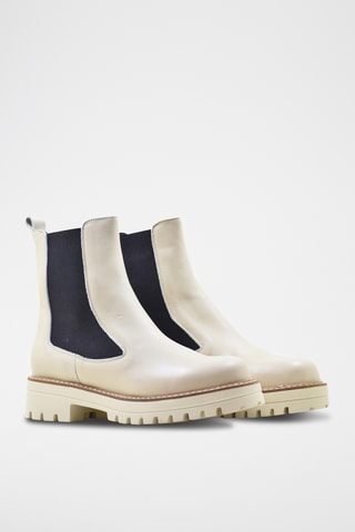 Bottines Chelsea en cuir - Beige