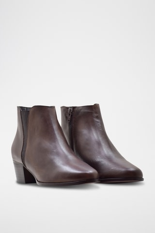 Bottines en cuir nappa - Marron