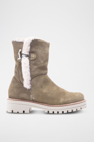 Bottines fourrées en nubuck - Marron