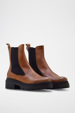 Bottines Chelsea en cuir - Marron