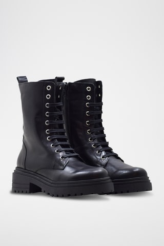 Bottines en cuir nappa - Noir 