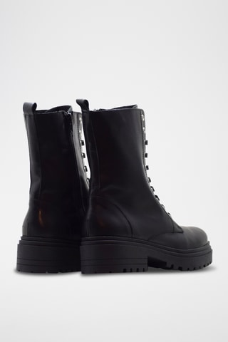 Bottines en cuir nappa - Noir 