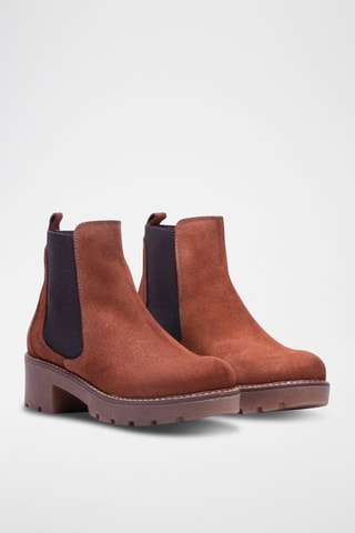 Bottines Chelsea en cuir - Camel 